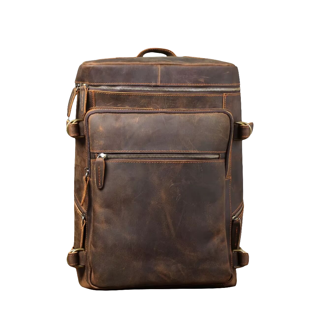 Vintage-Rucksack aus Vollnarbenleder