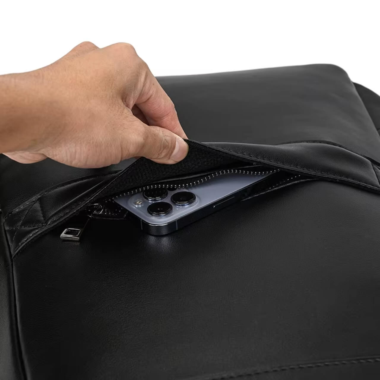 Premium-Laptop-Rucksack aus Vollnarbenleder für Herren