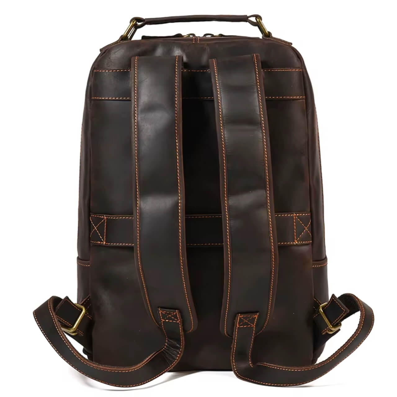 Premium-Laptop-Rucksack aus Vollnarbenleder für Herren