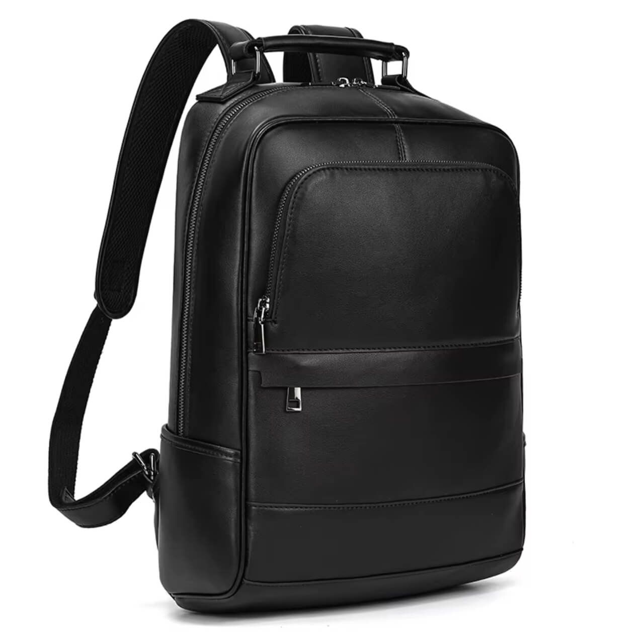 Premium-Laptop-Rucksack aus Vollnarbenleder für Herren