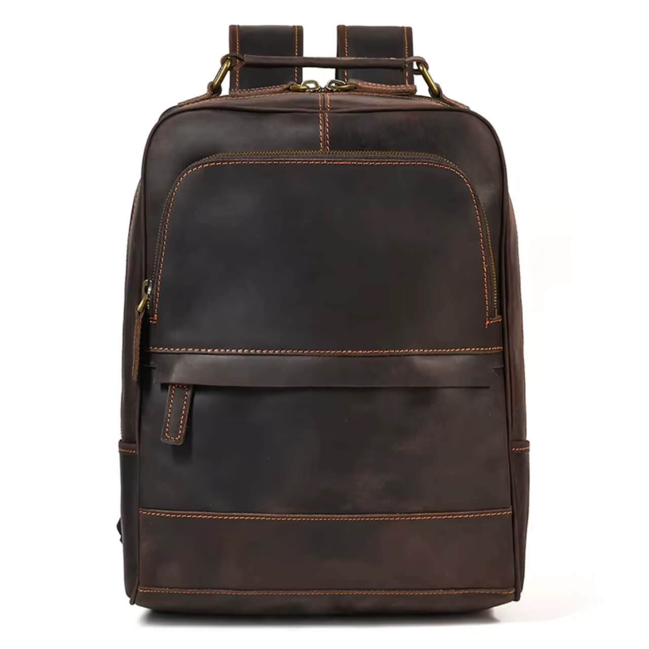 Premium-Laptop-Rucksack aus Vollnarbenleder für Herren