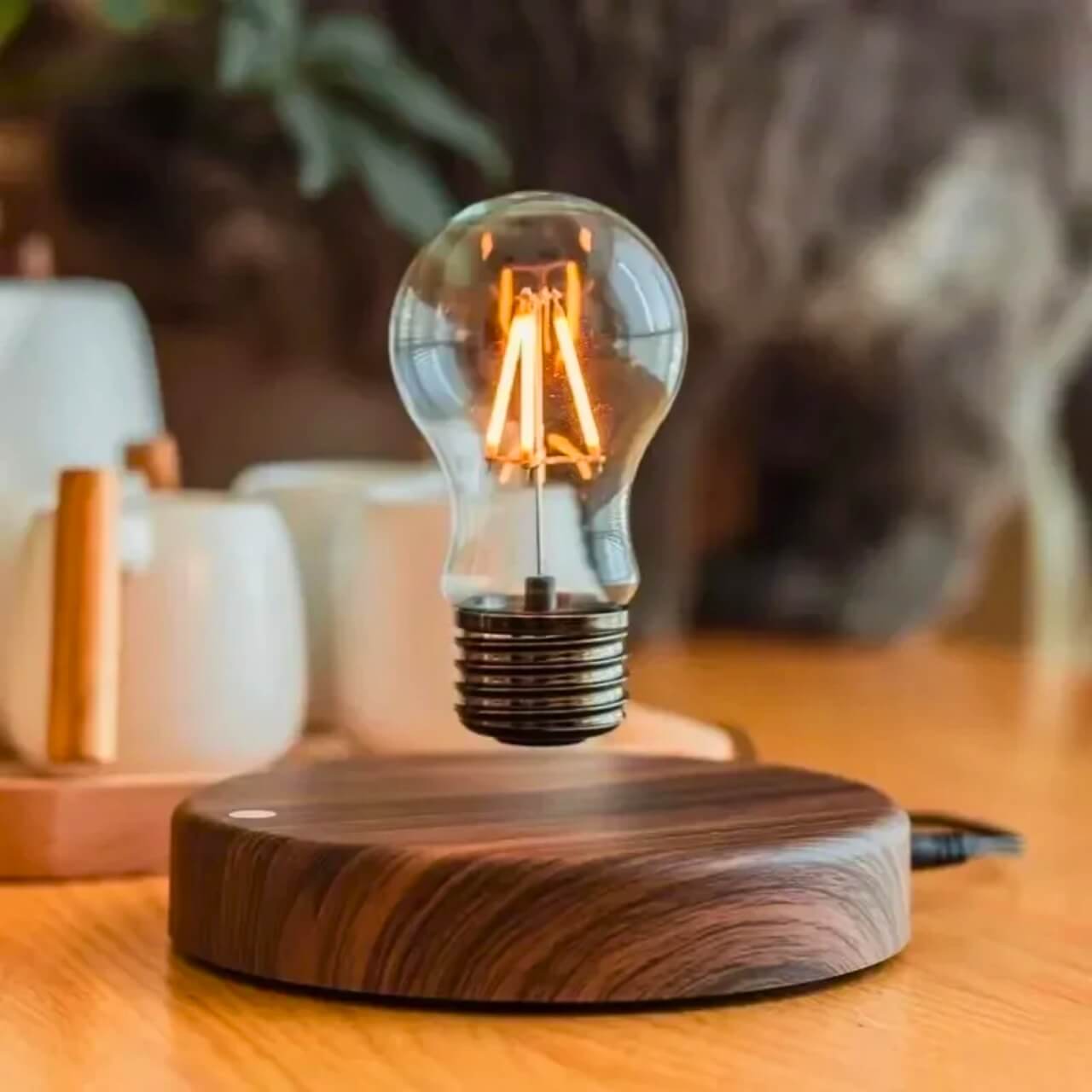 Levitating LED Desk Lamp – Floating Light Bulb with Magnetic Base