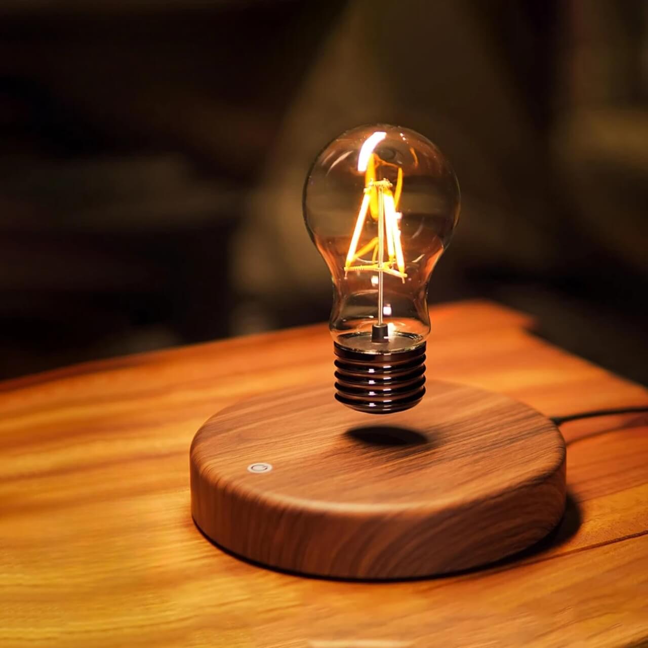 Levitating LED Desk Lamp – Floating Light Bulb with Magnetic Base