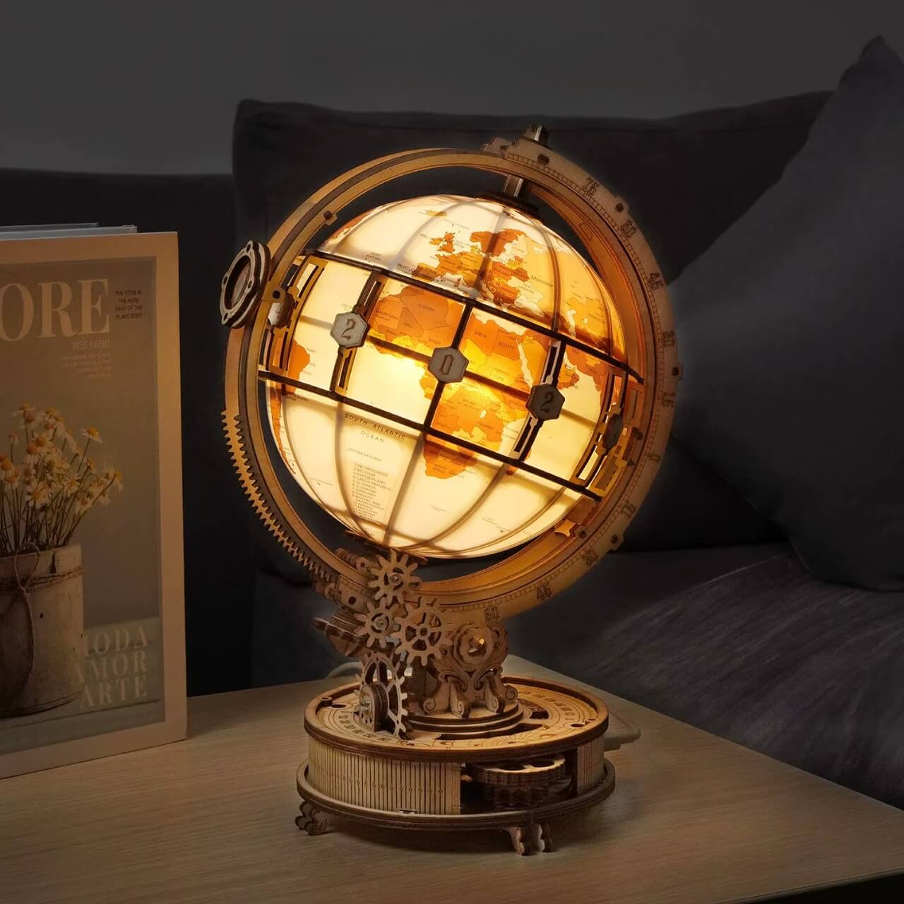 Luminous 3D Wooden Globe Puzzle