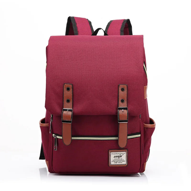 Vintage Oxford Waterproof Backpack Burgundy