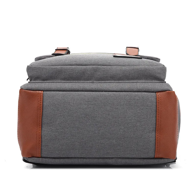 Vintage Oxford Waterproof Backpack Light Grey Bottom