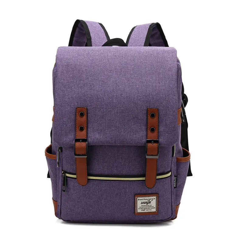 Vintage Oxford Waterproof Backpack Purple