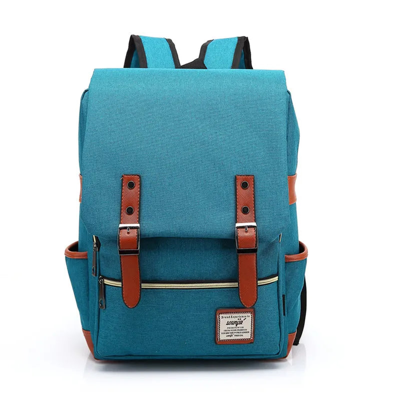 Vintage Oxford Waterproof Backpack Sky Blue