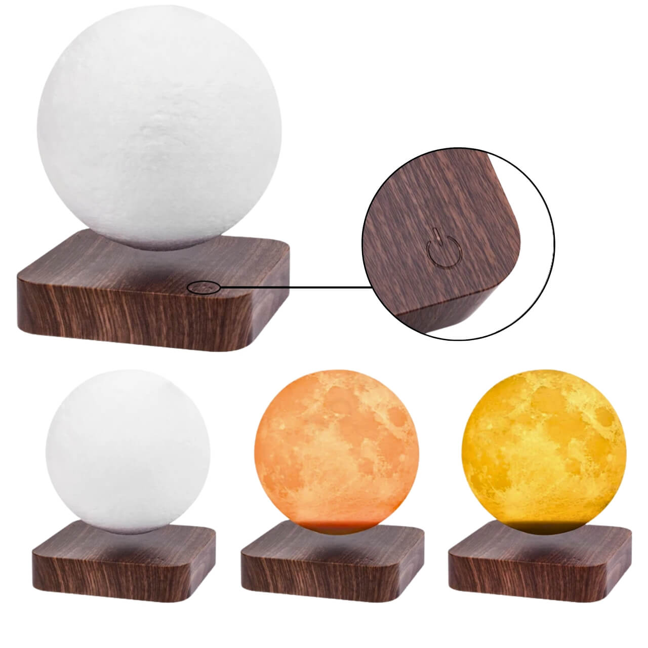 3D Floating Moon Night Light – Magnetic Levitation Lamp