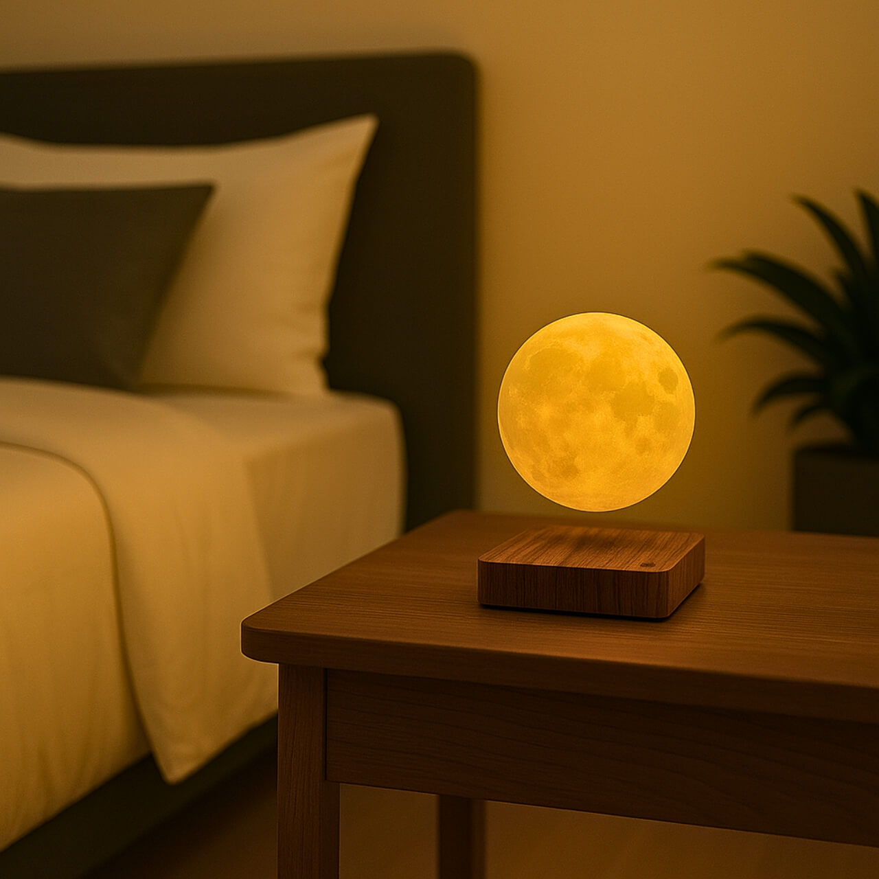 3D Floating Moon Night Light – Magnetic Levitation Lamp