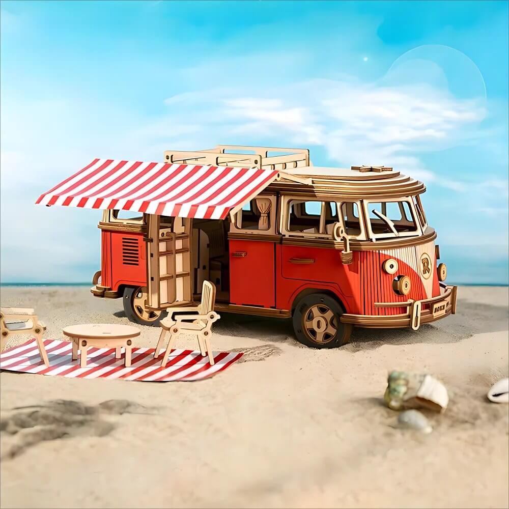 Retro Camper Van 3D Wooden Puzzle